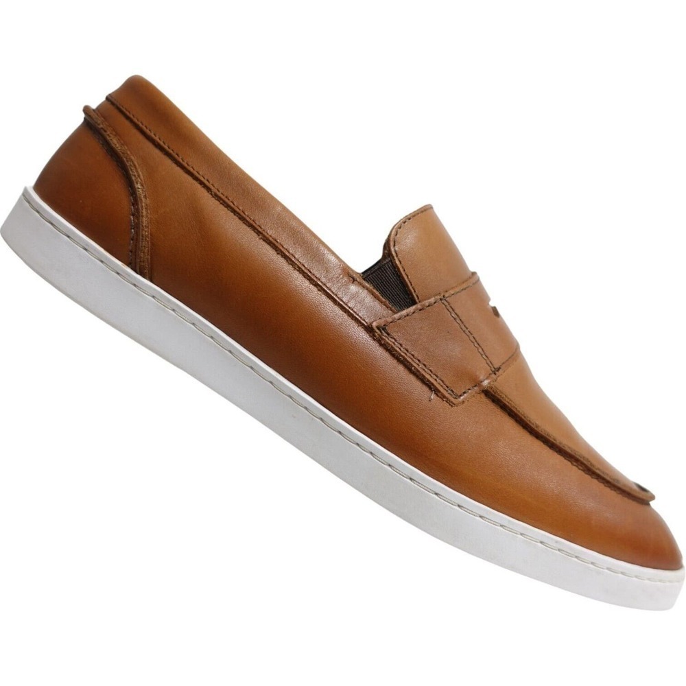 ALLEN EDMONDS Men Randolph Slip-On Sneakers Brown 10 E Wide Penny Loafers Casual